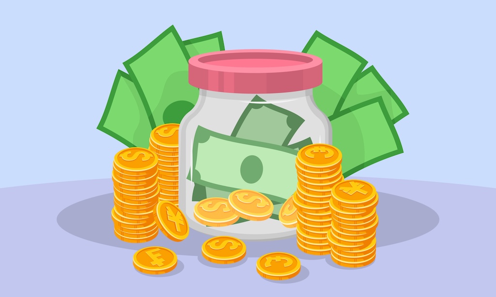 파킹통장 개념을 형상화 한 금융 일러스트